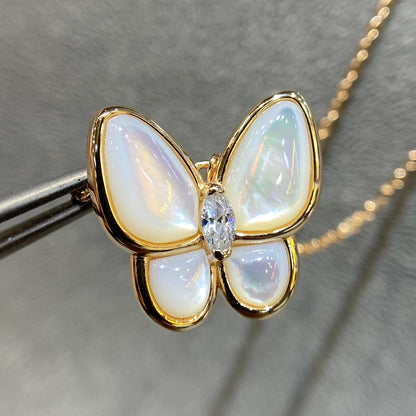 [Rani Jewelry]BUTTERFLY MOP DIAMOND NECKLACE