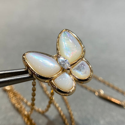 [Rani Jewelry]BUTTERFLY MOP DIAMOND NECKLACE