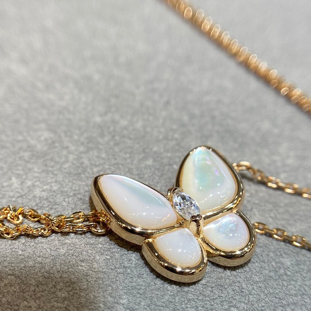 [Rani Jewelry]BUTTERFLY MOP DIAMOND NECKLACE