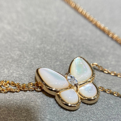 [Rani Jewelry]BUTTERFLY MOP DIAMOND NECKLACE