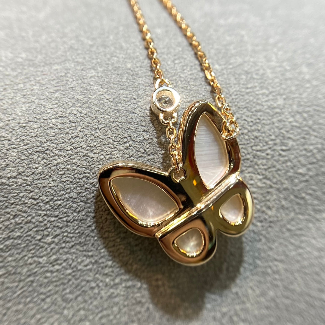 [Rani Jewelry]BUTTERFLY MOP DIAMOND NECKLACE
