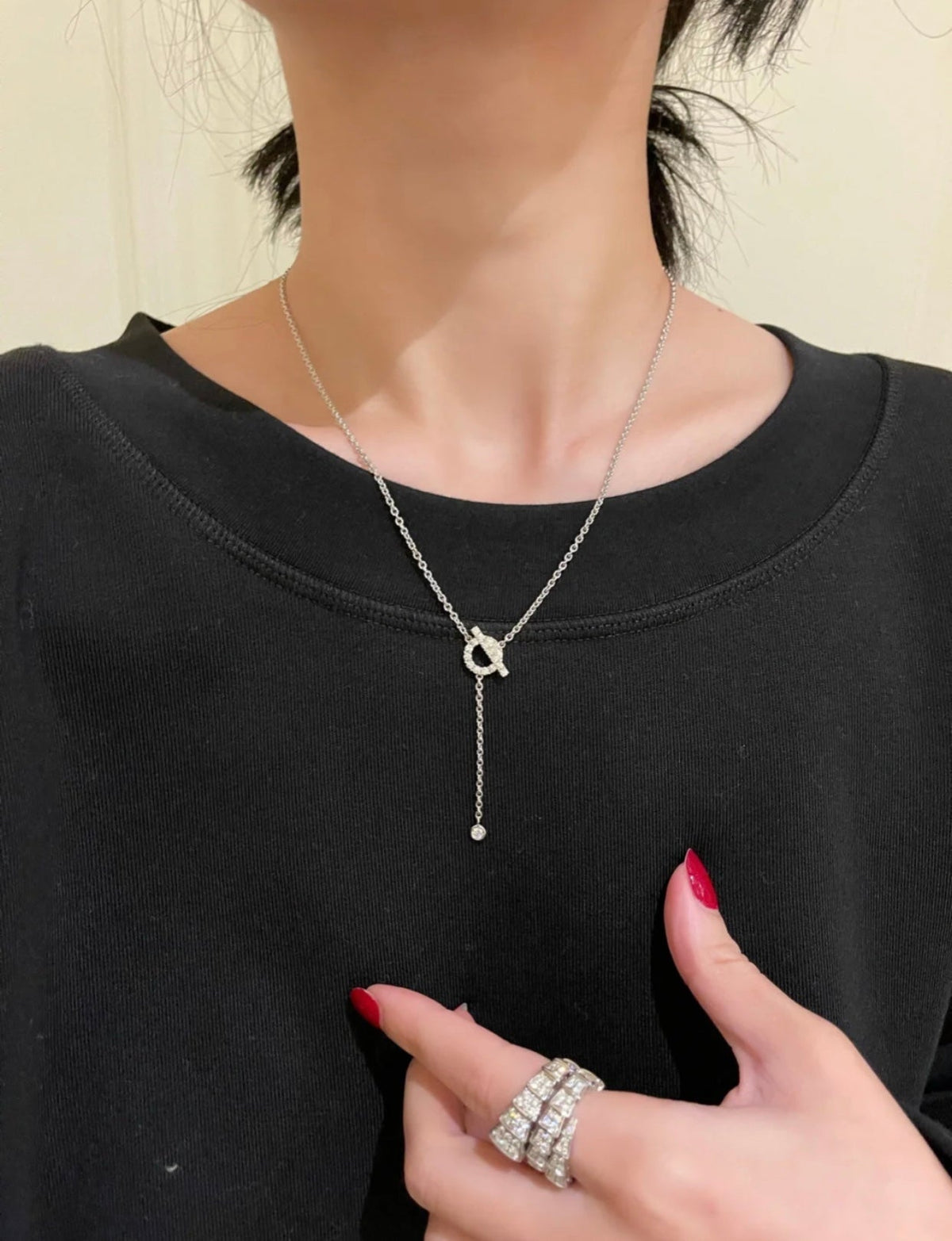 [Rani Jewelry]FINESSE SILVER DIAMOND NECKLACE