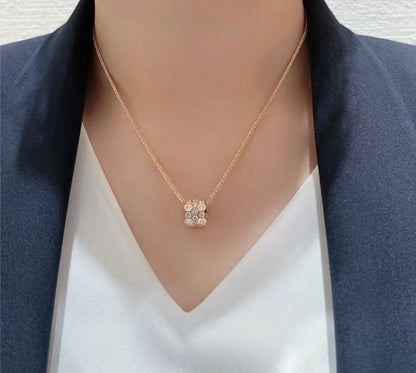 [Rani Jewelry]BEE LOVE DIAMOND PAVED 3 ROW NECKLACE