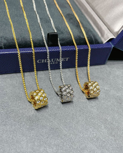 [Rani Jewelry]BEE LOVE DIAMOND PAVED 3 ROW NECKLACE