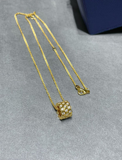 [Rani Jewelry]BEE LOVE DIAMOND PAVED 3 ROW NECKLACE
