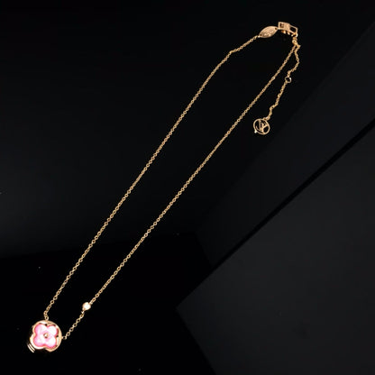 [Rani Jewelry]COLOR BLOSSOM PINK MOP SUN GOLD NECKLACE