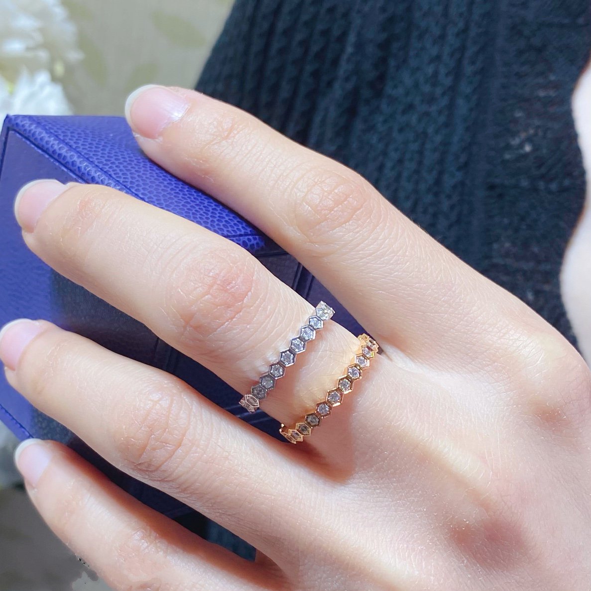 [Rani Jewelry]BEE LOVE DIAMOND PAVED SMALL RING