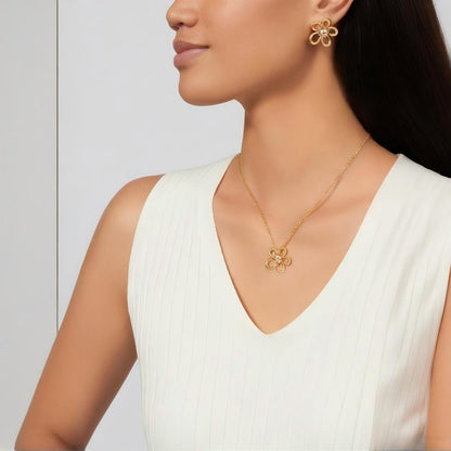 [Rani Jewelry] FLOWERLACE EARRING 5 DIAMONDS