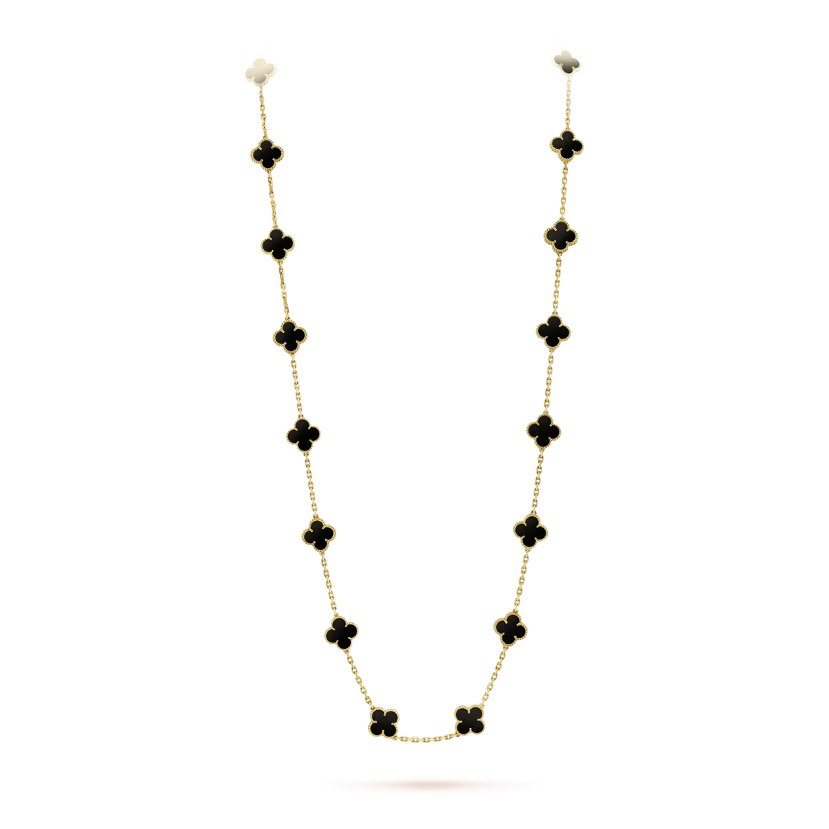[Rani Jewelry]CLOVER 20 MOTIFS ONYX NECKLACE