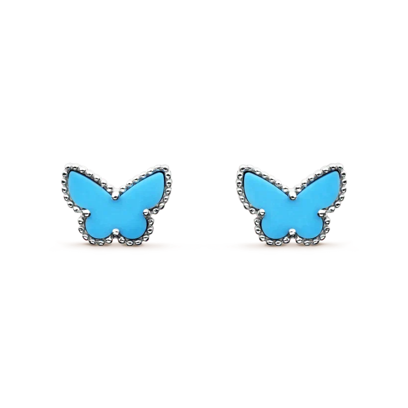 [Rani Jewelry]BUTTERFLY TURQUOISE EARRINGS SILVER