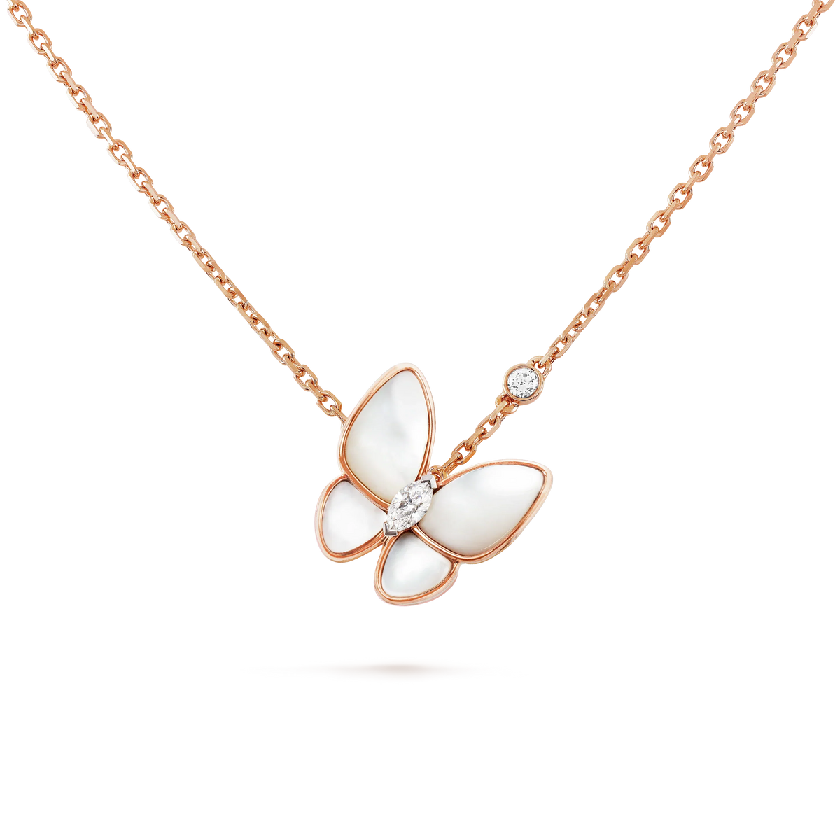[Rani Jewelry]BUTTERFLY MOP DIAMOND NECKLACE
