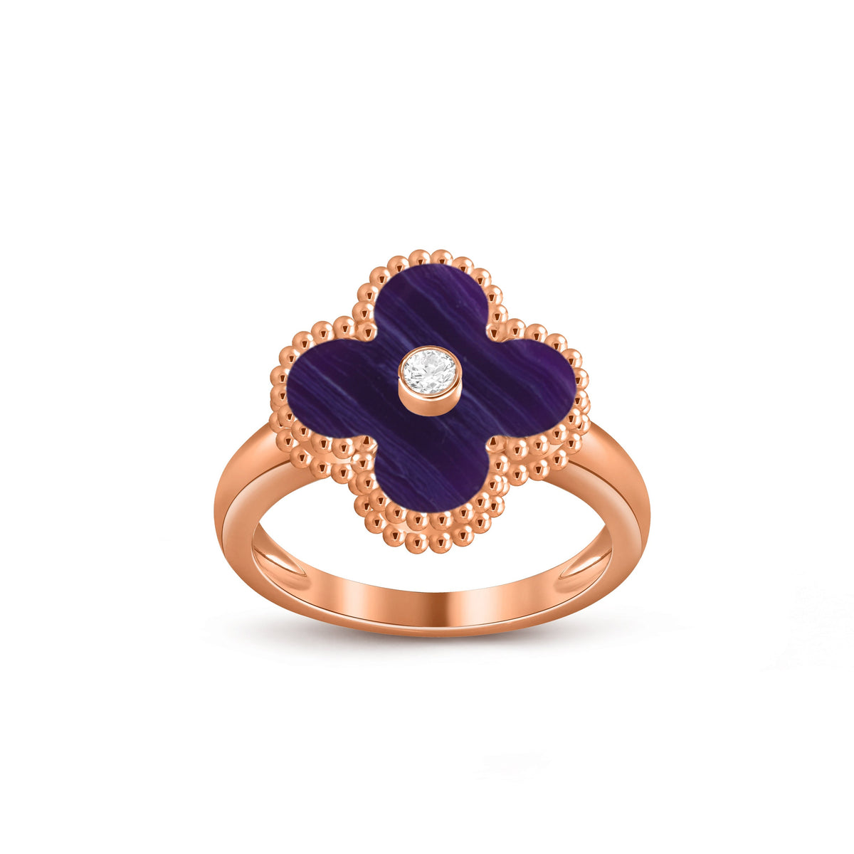 [Rani Jewelry]CLOVER DIAMOND RING ROSE GOLD COLLECTION