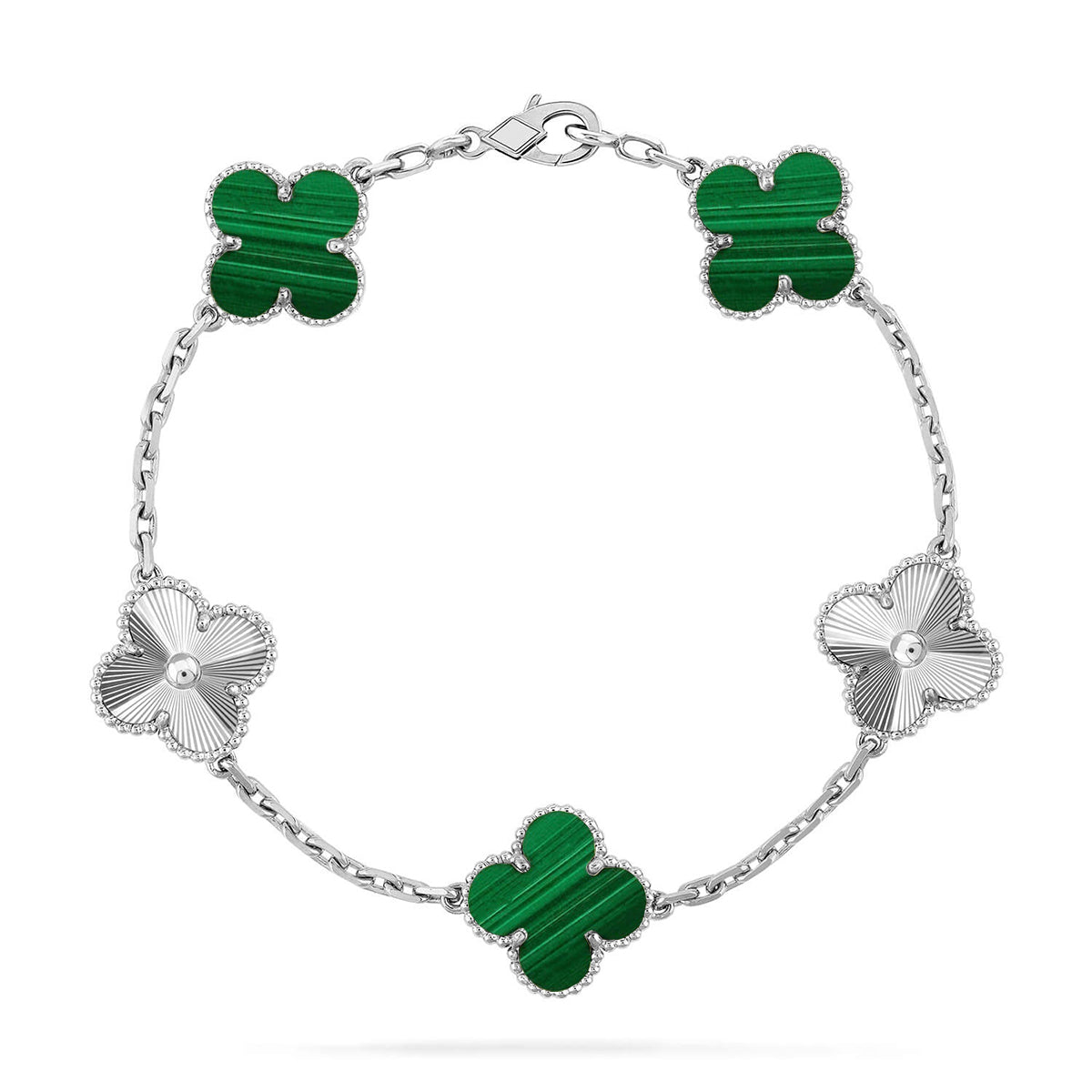 [Rani Jewelry] CLOVER 5 MOTIF MALACHITE BRACELET COLLECTION