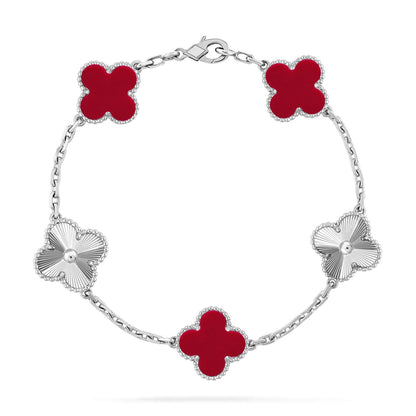 [Rani Jewelry] CLOVER 5 MOTIF RED CORNELIAN BRACELET COLLECTION