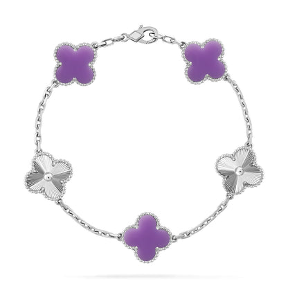 [Rani Jewelry]CLOVER 5 MOTIF LIGHT PURPLE BRACELET COLLECTION