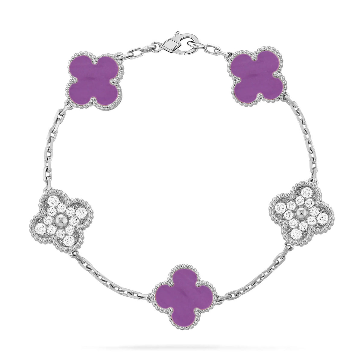[Rani Jewelry] CLOVER 5 MOTIF VIOLET BRACELET COLLECTION
