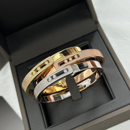 [Rani Jewelry]Move Noa Rose Gold Pavé Diamond Bangle Bracelet