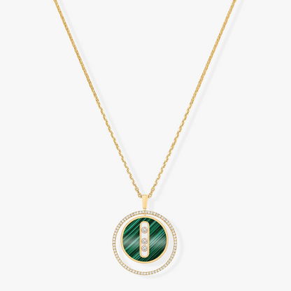 [Rani Jewelry]LUCKY MOVE 3 DIAMOND MALACHITE GOLD DIAMOND NECKLACE