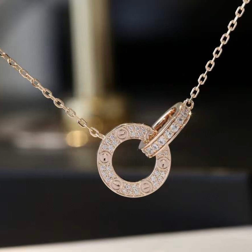 [Rani Jewelry] LOVE  FULL DIAMOND PENDANT NECKLACE
