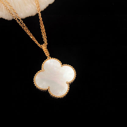 [Rani Jewelry]CLOVER 25MM MOP LARGE PENDANT NECKLACE