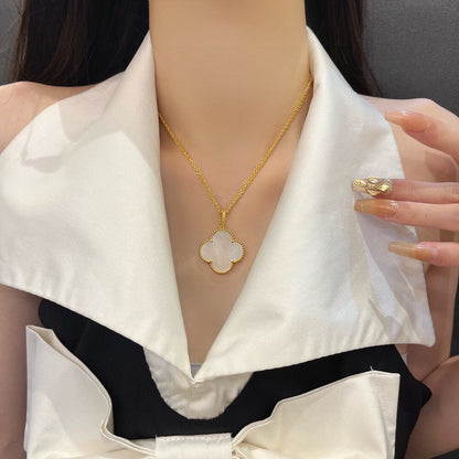 [Rani Jewelry]CLOVER 25MM MOP LARGE PENDANT NECKLACE