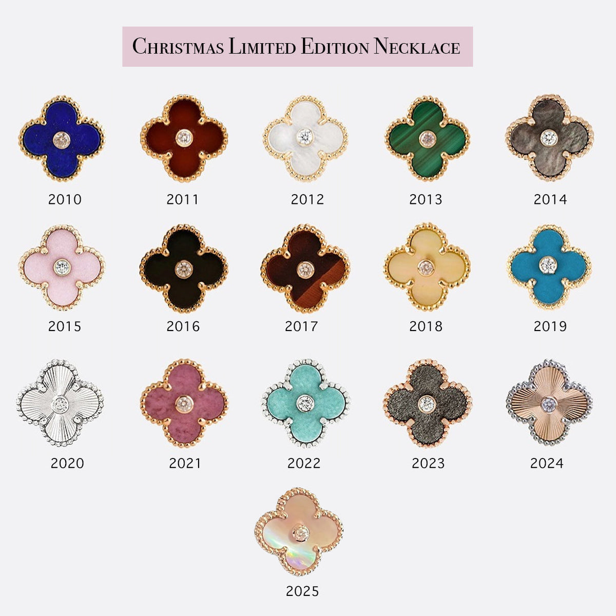 [Rani Jewelry]CLOVER 15MM CHRISTMAS LIMITED EDITION SINGLE FLOWER NECKLACE