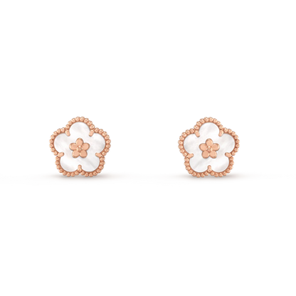 [Rani Jewelry]LUCKY PINK GOLD WHITE MOP EARRINGS