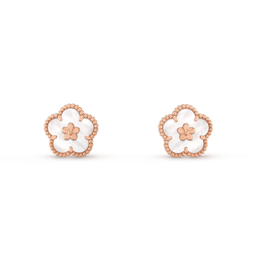 [Rani Jewelry]LUCKY PINK GOLD WHITE MOP EARRINGS
