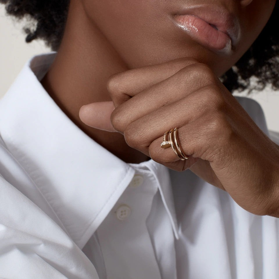 [Rani Jewelry] JUSTE RING 4.8MM HALF DIAMOND