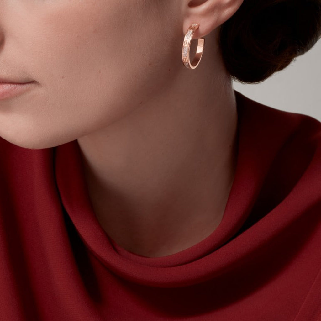 [Rani Jewelry] LOVE EARRINGS 3.6MM DIAMOND PAVED