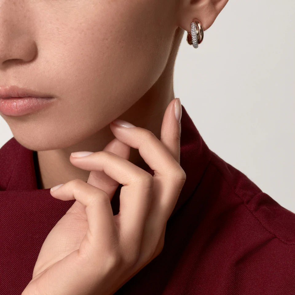 [Rani Jewelry] TRINITY HALF DIAMOND  CLASSIC EARRINGS