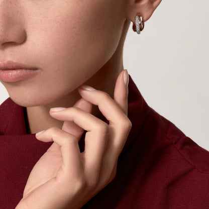 [Rani Jewelry] TRINITY HALF DIAMOND  CLASSIC EARRINGS