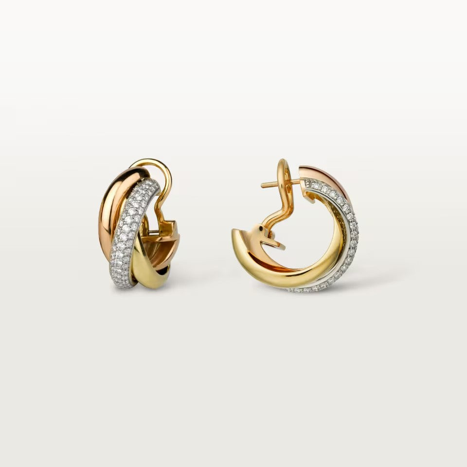 [Rani Jewelry] TRINITY HALF DIAMOND  CLASSIC EARRINGS