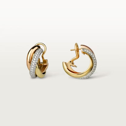 [Rani Jewelry] TRINITY HALF DIAMOND  CLASSIC EARRINGS