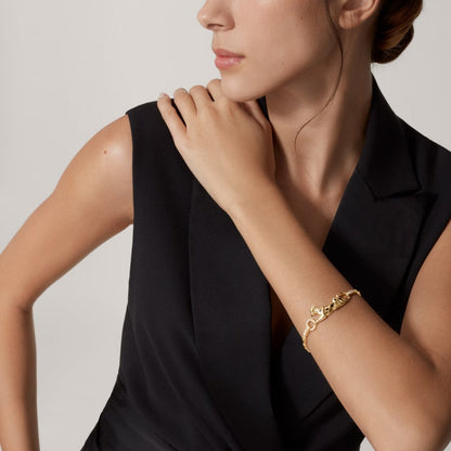 [Rani Jewelry] PANTHERE HALF DIAMOND ON CHAIN BRACELET