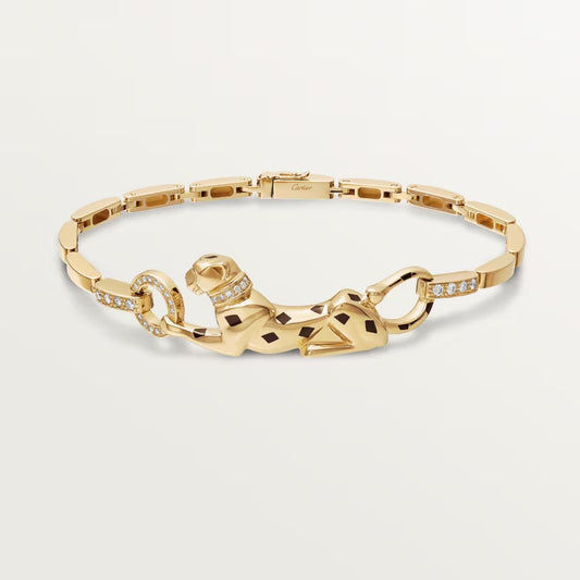 [Rani Jewelry] PANTHERE HALF DIAMOND ON CHAIN BRACELET
