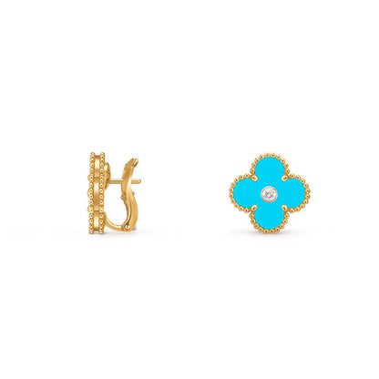 [Rani Jewelry]CLOVER 15MM MOP DIAMOND EARRINGS COLLECTION