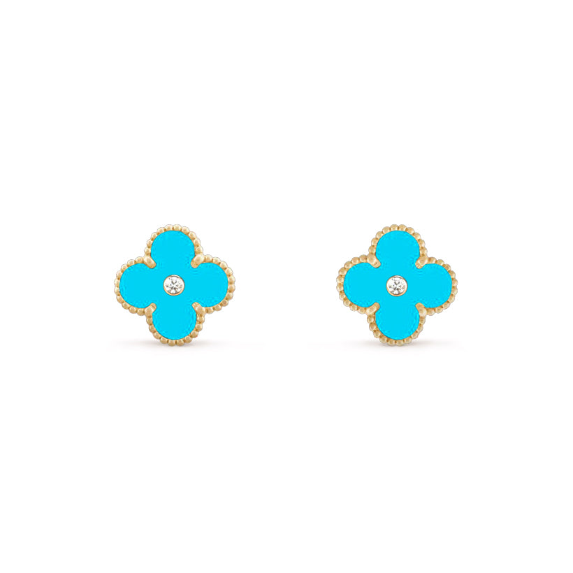 [Rani Jewelry]CLOVER  15MM DIAMOND EARRINGS COLLECTION