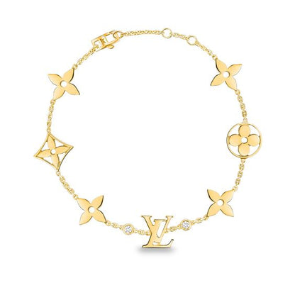 [Rani Jewelry]STAR AND SUN 7 MOTIFS GOLD BRACELET