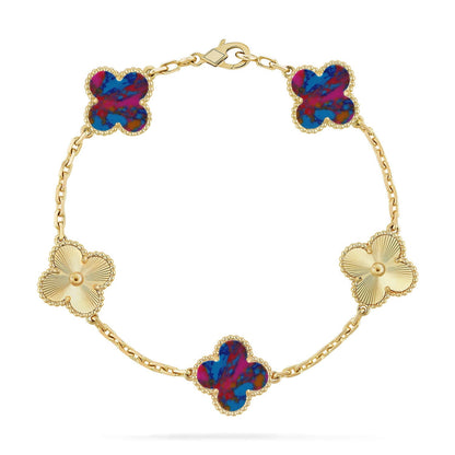 [Rani Jewelry]CLOVER 5 MOTIF COLOR GEMSTONES BRACELET COLLECTION