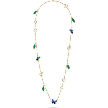 [Rani Jewelry]LUCKY SPRING BUTTERFLY 15 FLOWER NECKLACE