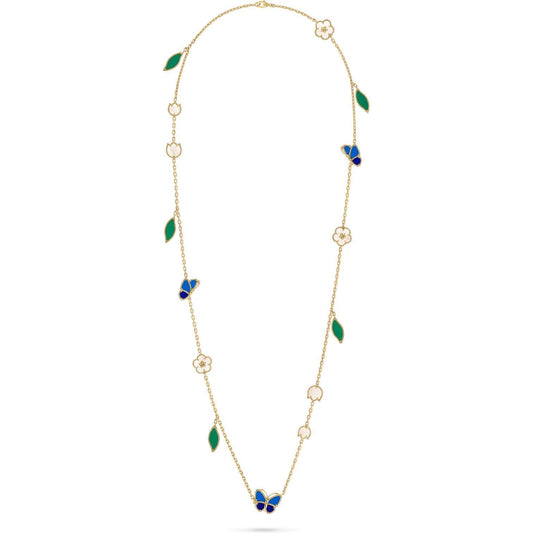 [Rani Jewelry]LUCKY SPRING BUTTERFLY 15 FLOWER NECKLACE