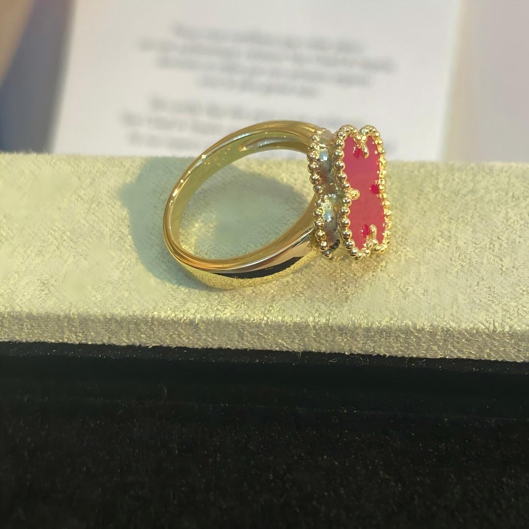 [Rani Jewelry]NEW CLOVER PINK ENAMEL RINGS