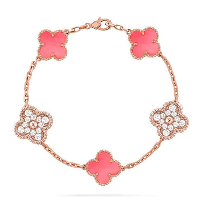 [Rani Jewelry] CLOVER 5 MOTIFS  PINK MOP BRACELET COLLECTION