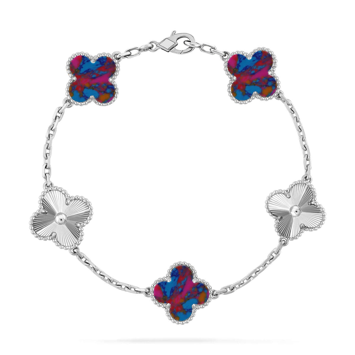 [Rani Jewelry]CLOVER 5 MOTIF COLOR GEMSTONES BRACELET COLLECTION