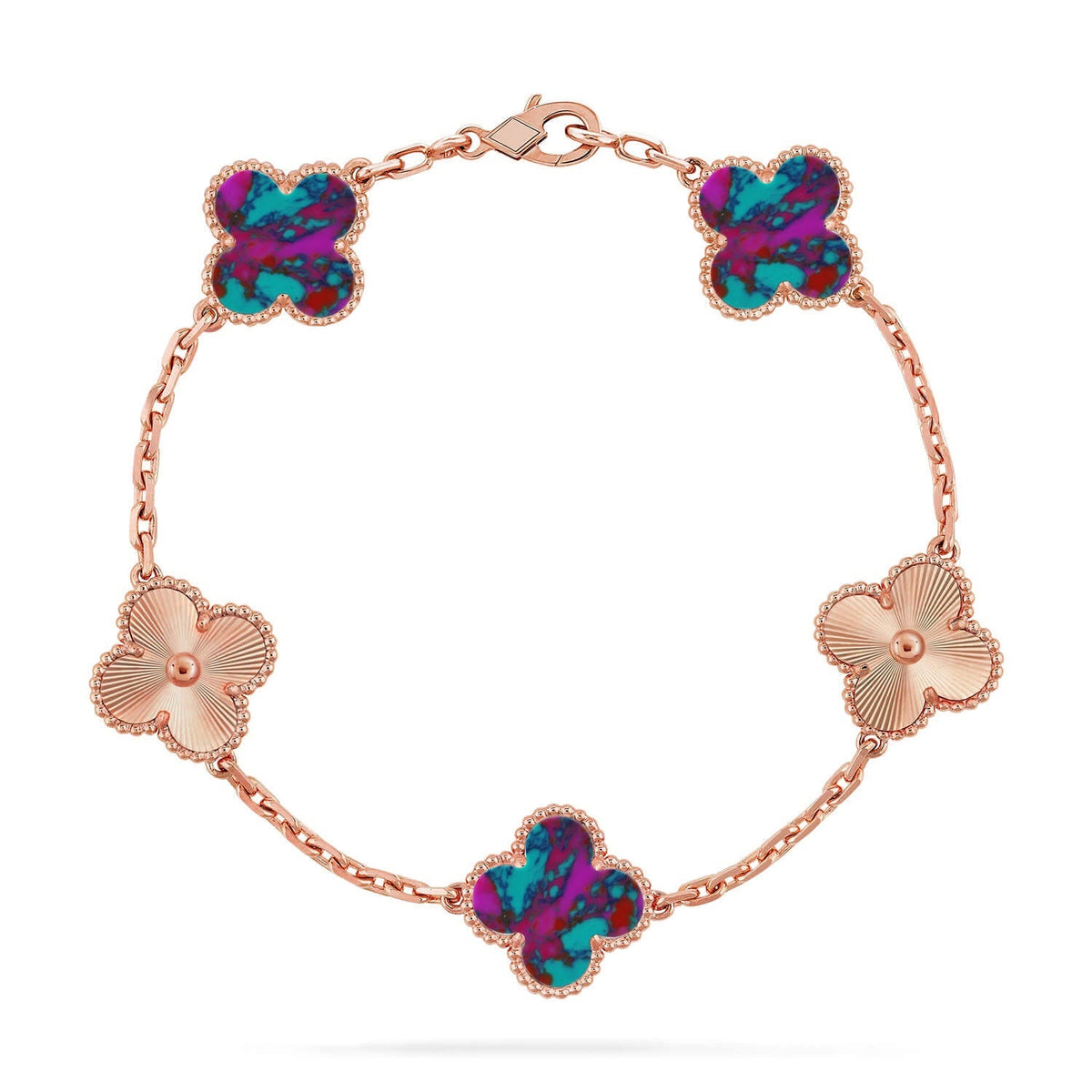 [Rani Jewelry]CLOVER 5 MOTIF COLOR GEMSTONES BRACELET COLLECTION