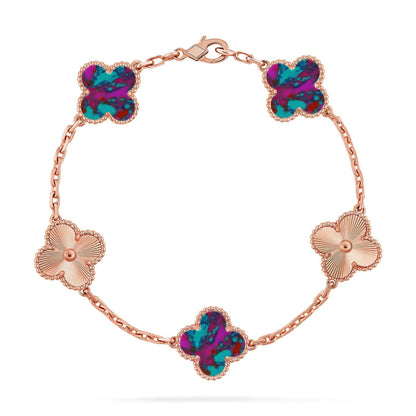 [Rani Jewelry]CLOVER 5 MOTIF COLOR GEMSTONES BRACELET COLLECTION