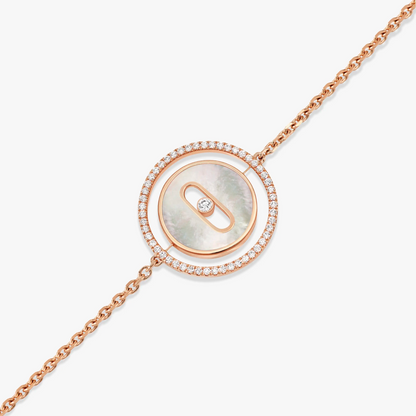 [Rani Jewelry]LUCKY MOVE WHITE MOTHER OF PEARL PINK GOLD DIAMOND BRACELET