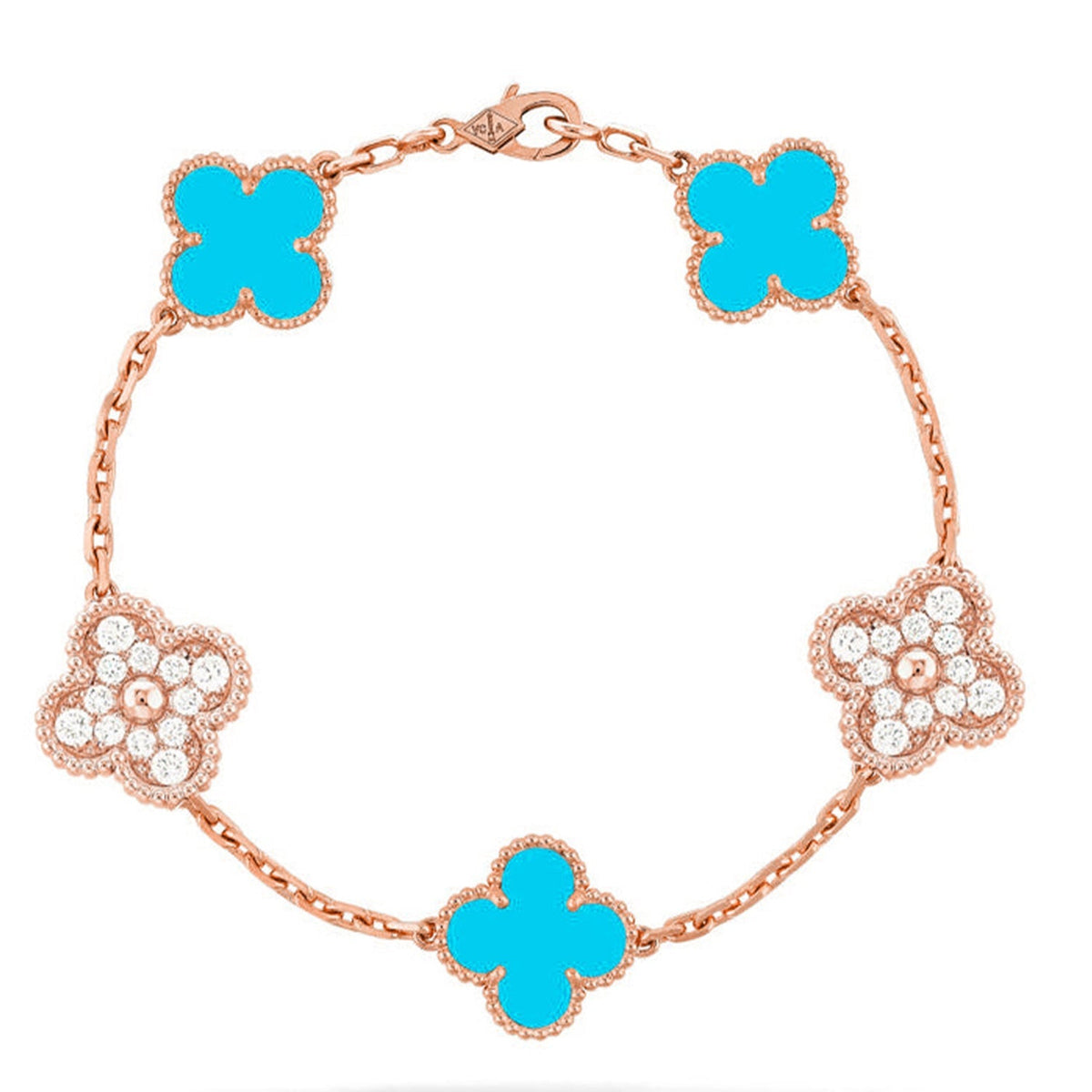 [Rani Jewelry] CLOVER 5 MOTIF TURQUOISE BRACELET COLLECTION