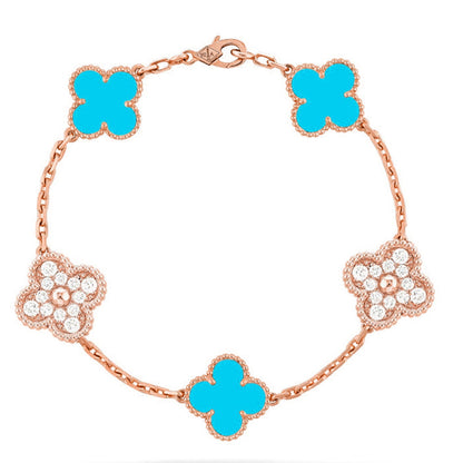 [Rani Jewelry] CLOVER 5 MOTIF TURQUOISE BRACELET COLLECTION